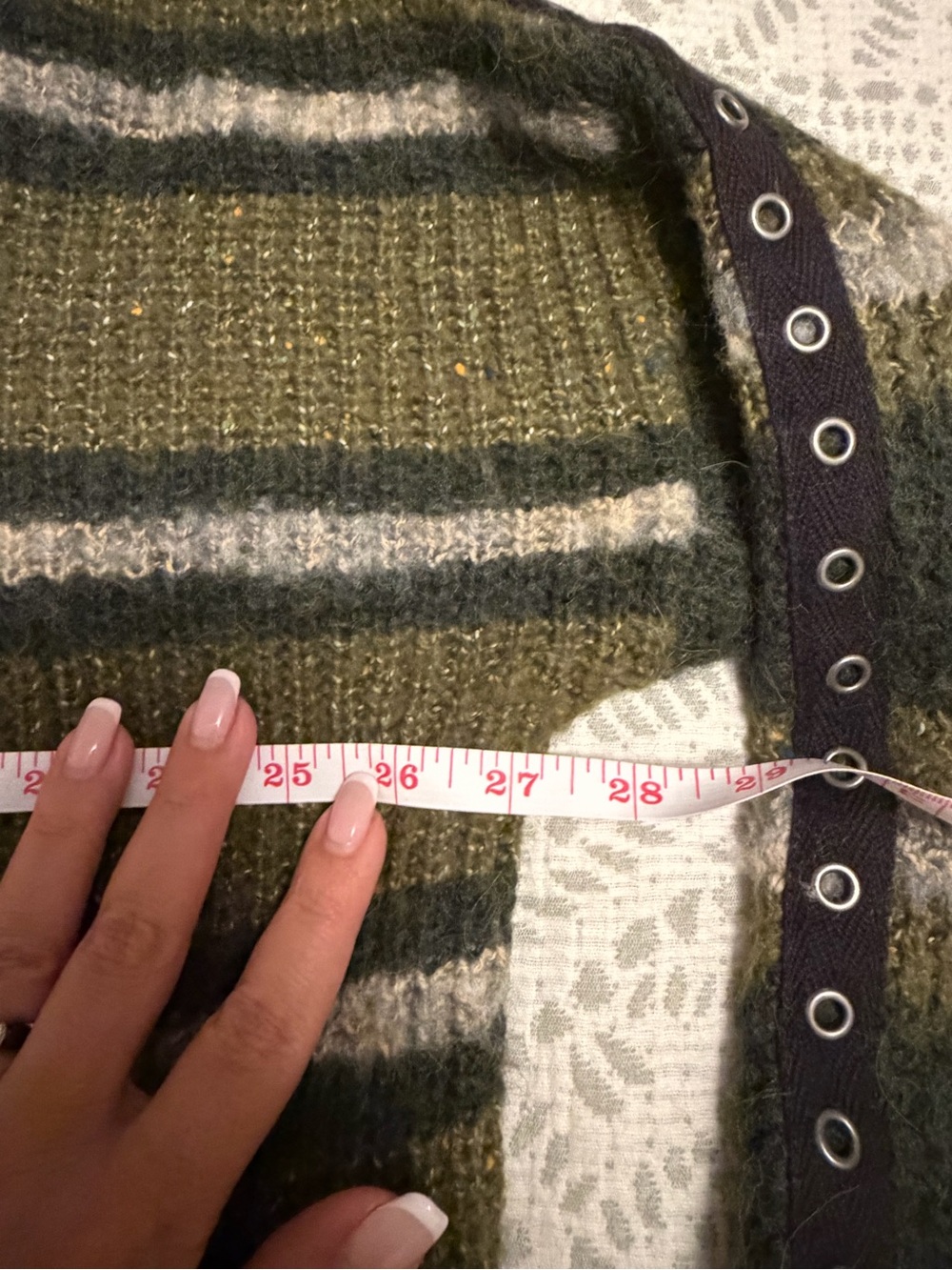 Free People Alpaca Wool Blend Striped Grommet Oversized Sweater Size S - Picture 10 of 13